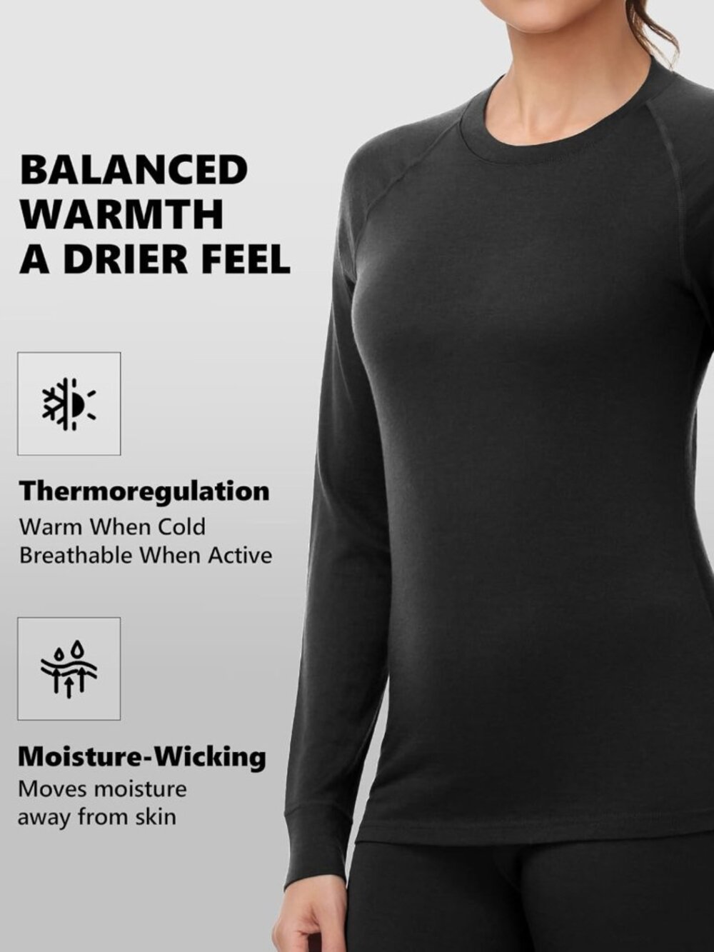Cozy Women's 100% Merino Wool Thermal Base Layer Set for Ultimate Warmth - Picture 3 of 7